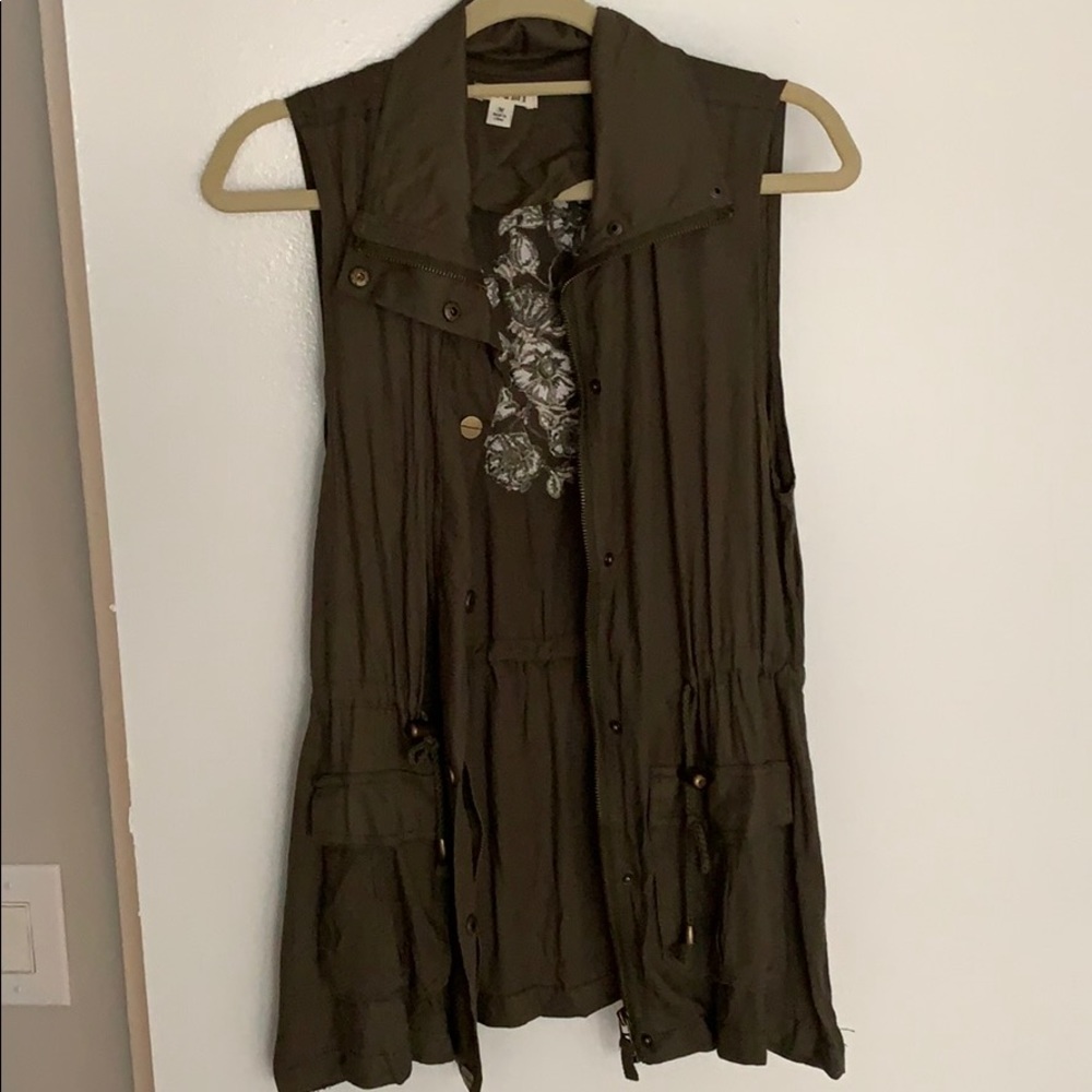 Army Green Long Vest